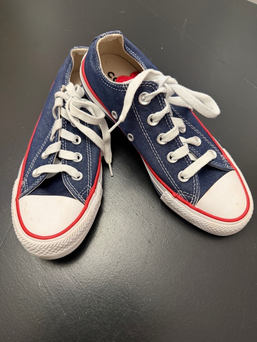 CONVERSE ALL STARS DENIM HEART SNEAKERS W:5 M: 3